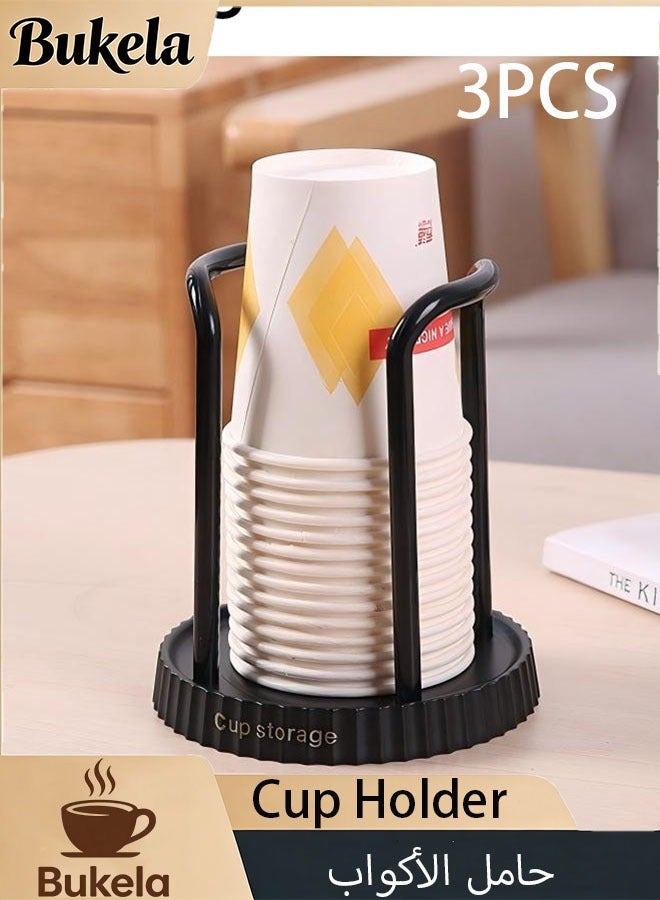 Bukela 3 PCS Paper Cup Holder Household Disposable Cup Storage Rack Multi-functional Desktop Coffee Milk Tea Cup Storage Rack Cup Taker - Image 1